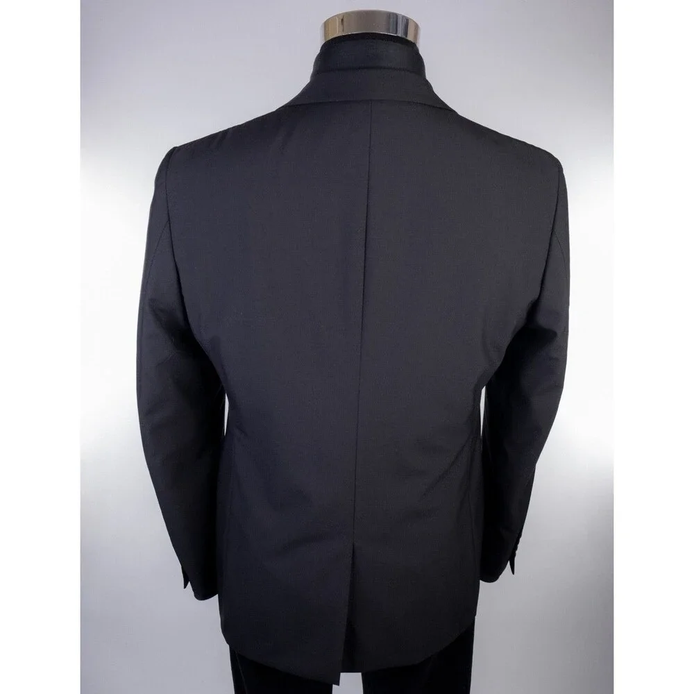 G Givenchy Blazer Sport Coat Solid Black Sz 40S Two Button Jacket